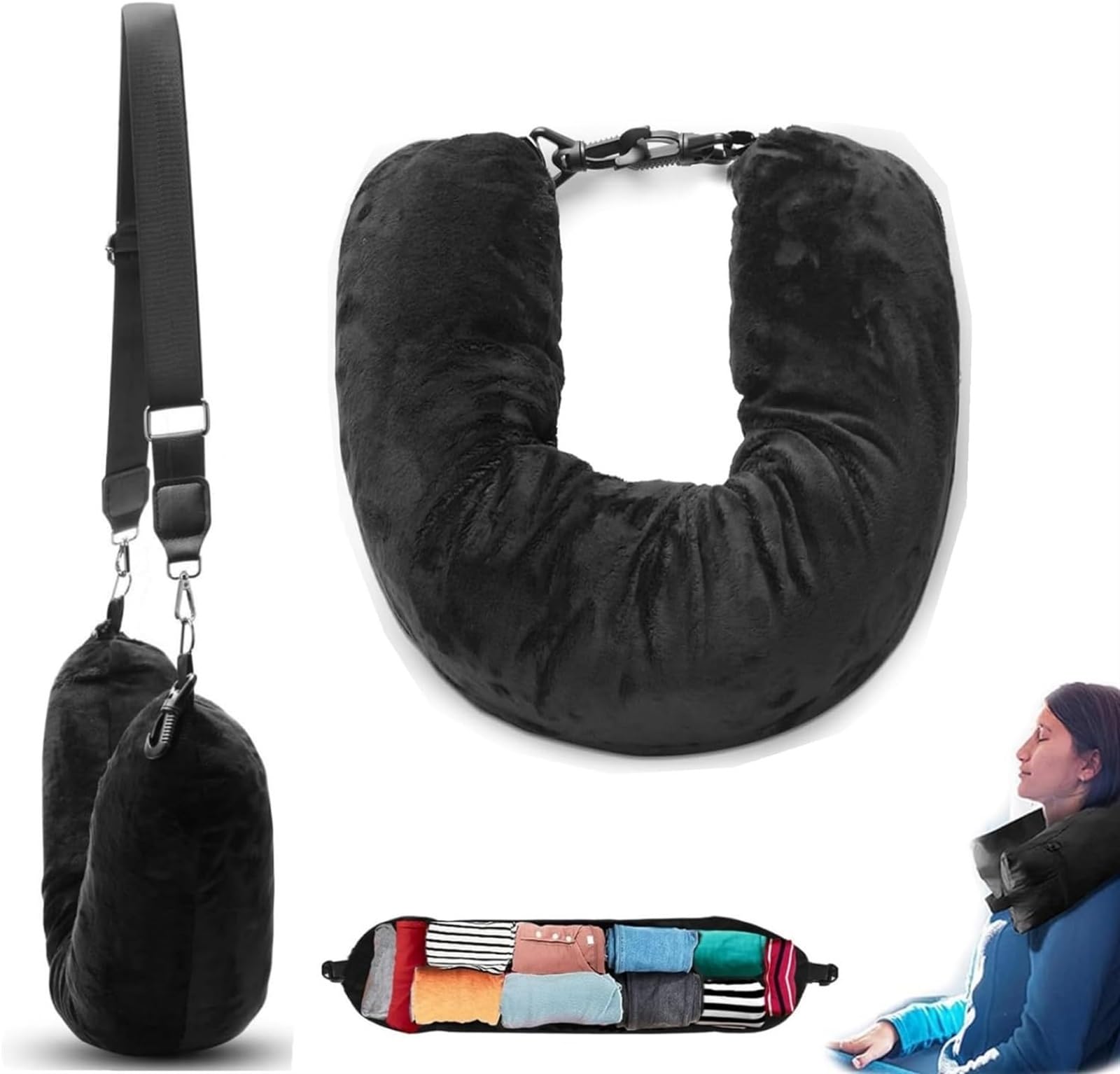 Amazon｜収納トラベルピロー、余分な荷物用の詰め込み可能なトラベル